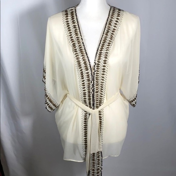 EUC Ark & Co Sequin Embellished Topper Cover Up S - Picture 1 of 6